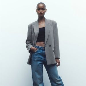 Zara Oversized Double Breasted Blazer Jacket Size XS